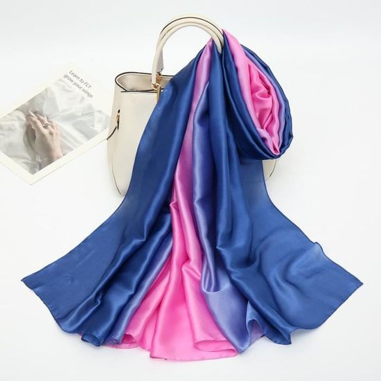 Ecroon Femme Bandeau Foulard Soie Ressentir Bandanas Cheveux Châle/Foulards/Etole/Écharpe-Grand carré Satin