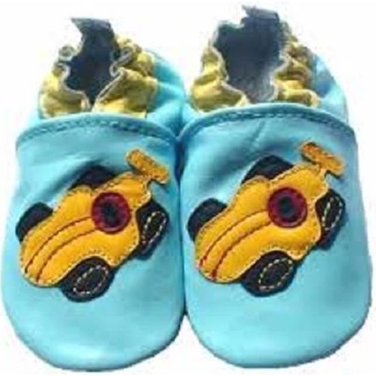 Chausson Bebe En Cuir Souple 0 6 Mois Petite Voiture Cdiscount