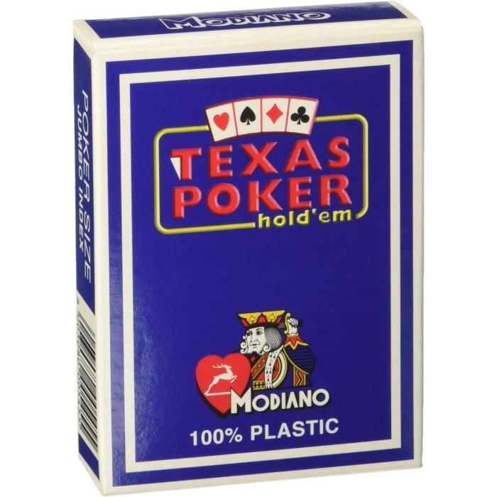 Modiano Cartes Texas Poker Bleu Clair - Plastique Résistant, Index Jumbo, Fabriqué En Italie - 2
