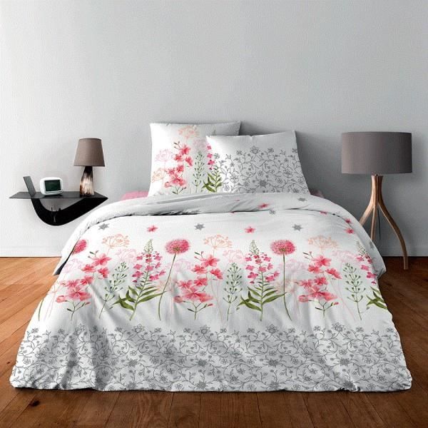 Parure de Draps 90 (3p) 100% Coton Printemps Rose