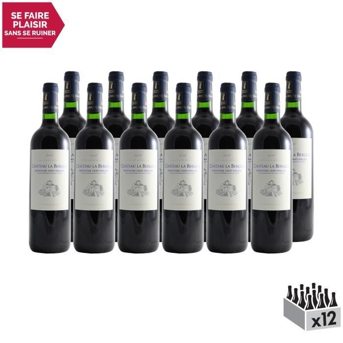 Château La Bergère Rouge 2016 - Lot de 12x75cl - Appellation AOC Montagne-Saint-Emilion - Vin Rouge de Bordeaux - Cépages Cabernet