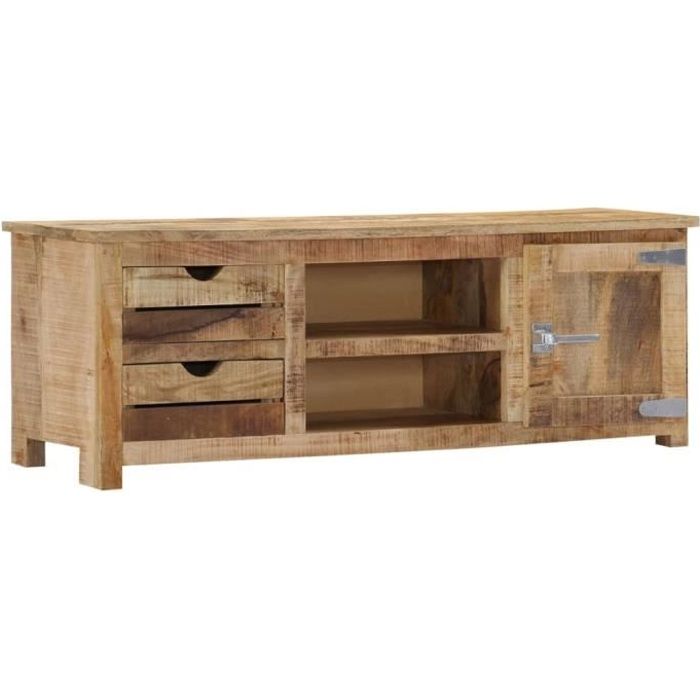 Meuble TV Meuble Télévision Bois massif de manguier 120 x 30 x 40 cm-YWT