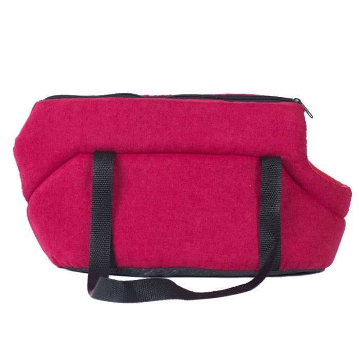 Sac de transport,Sac transporteur pour petits chiens gris Sac lavable pour animaux domestiques, sac à bandoulière - Type Rouge-L