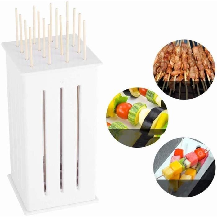 LIUQIGRASS Brochette de Viande Machine, 16 Trous Barbecue Brochette Trancheuse Rosbif Portable Kebab boîte, légumes, Fruits, Outil d