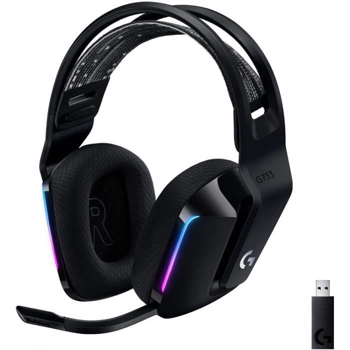 Logitech Casque Gaming Sans Fil Lightspeed G733 De Logitech Avec Bandeau De Suspension, Lightsync Rvb, Technologie De Micro Blue Vo!