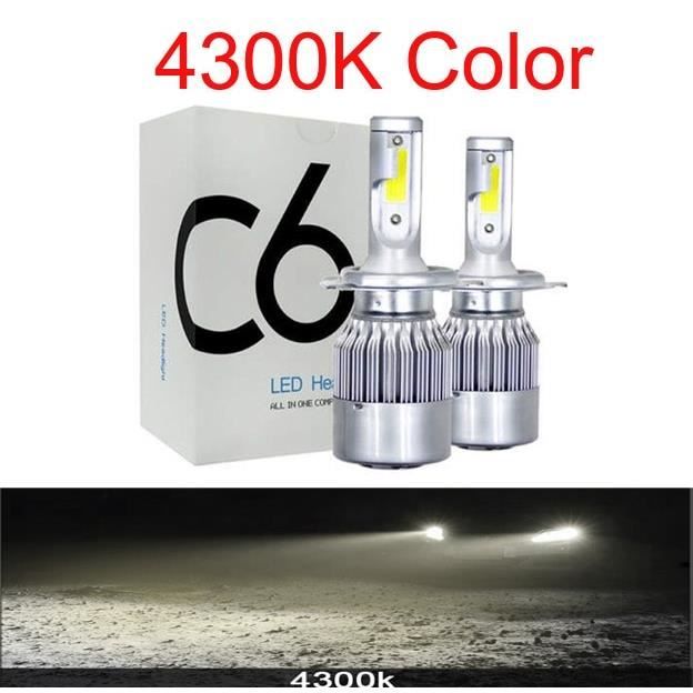 Couleur 4300K Emitting Socket H11 LED Turbo 72W Ampoules Pharès Voiture 8000LM Accessoires Auto De Led Anti