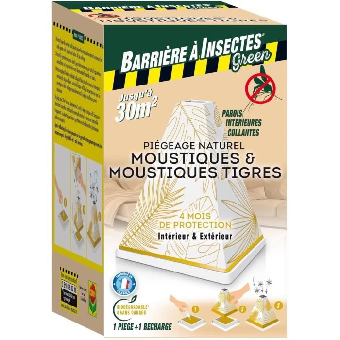 BARRIERE A INSECTES Green BARMOUTRAP2 - Piège Naturel Déco Moustiques et Moustiques Tigres & sa recharge