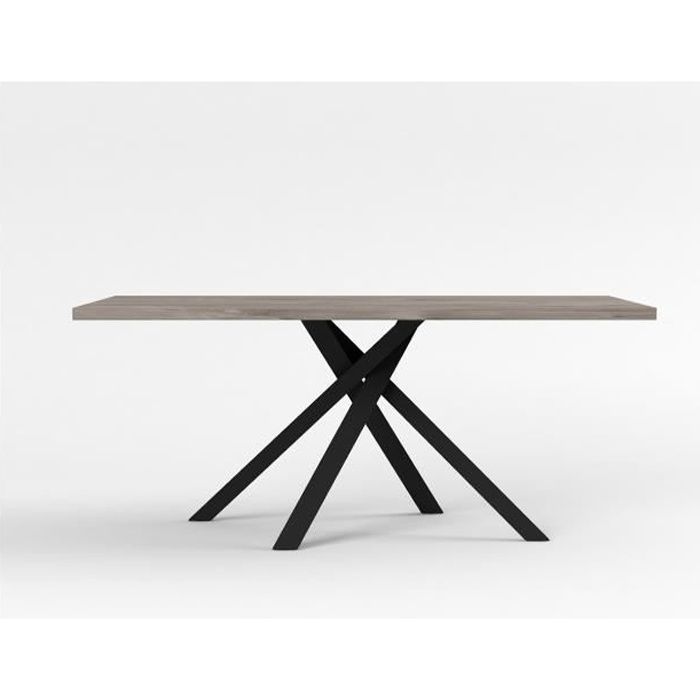 Table à manger - Décor gris - SNAPP - L 180 x P 100 x H 75 cm