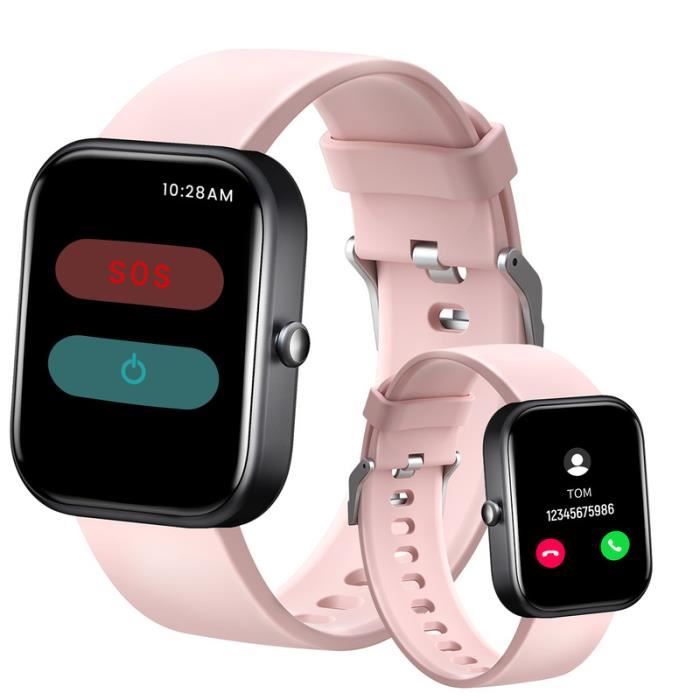Montre Connectée CHRONUS avec SOS en fonction MAI Health Index Montre intelligente Bluetooth 2.0 pouces pour Android IOS Rose