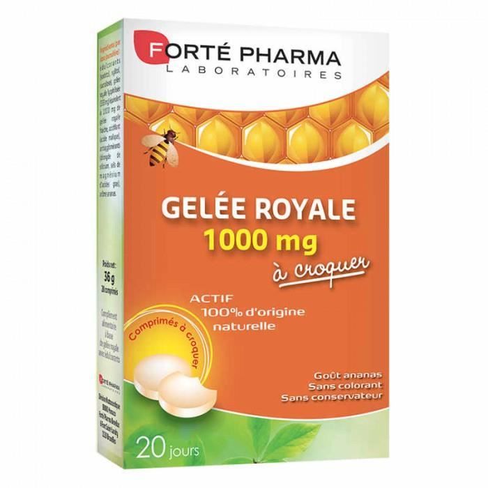 Forté Pharma Gelée Royale 1000mg Goût Ananas 20 comprimés à croquer