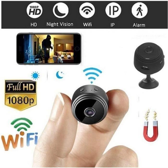 Cam Mini IP WiFi HD1080P - Caméra Espion Cachée Vision Nocturne Détection Mouvement Caméra de Surveillance Sécurité pour iPhone