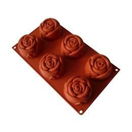 Moule silicone rose 6 empreintes