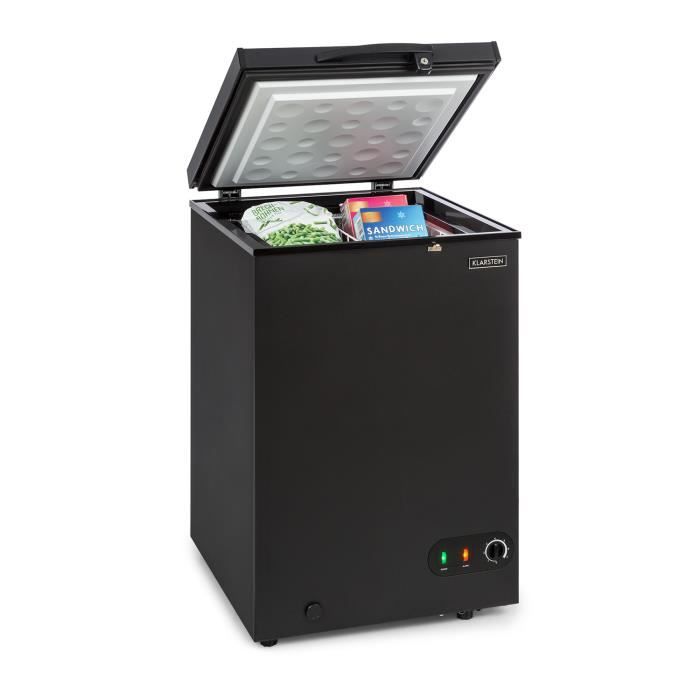 Klarstein Iceblokk 100 Congélateur pose libre 98 litres - température réglable sur 7 niveaux - panier suspendu - noir