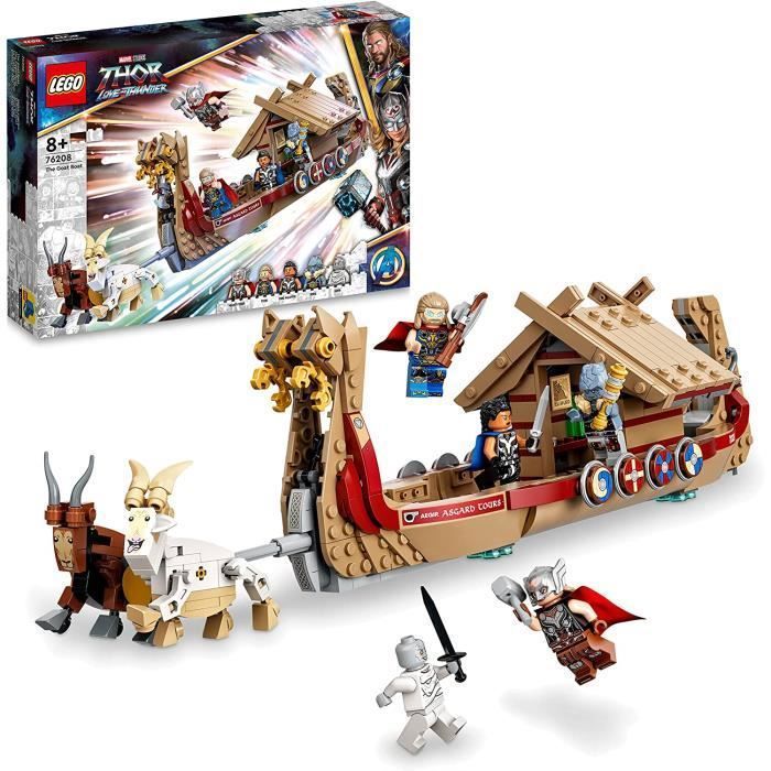 LEGO 76208 Marvel Le Drakkar de Thor, Jouet a Construire de Bateau avec Minifigurines Avengers et Stormbreaker, pour Enfants
