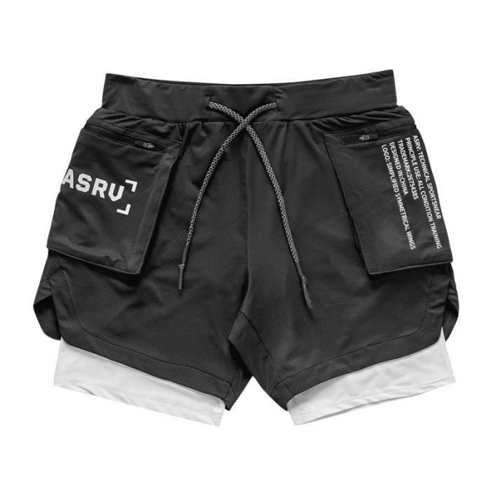 Short de Sport Fitness Homme Séchage Rapide Taille Elastique Running