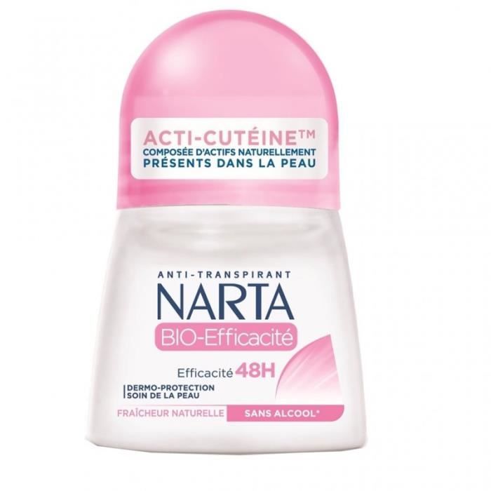 Narta Roll-on Anti-Transpirant Efficacité 48h Fraîcheur Naturelle 50ml (lot de 4)