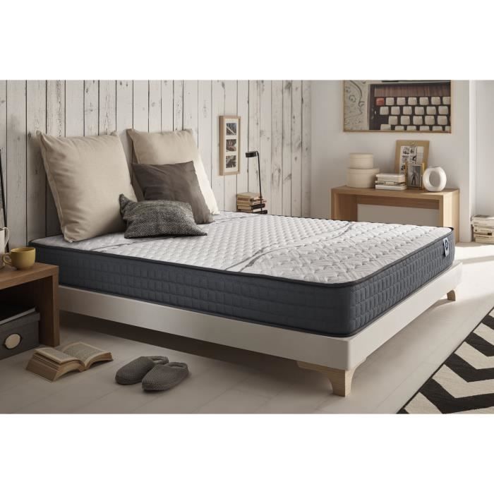 Matelas ELASTIC PLUS 150x200 cm mousse spéciale haute densité à mémoire Viscotex®+multicouches HQ Blue Latex® 7 zones de confort sup