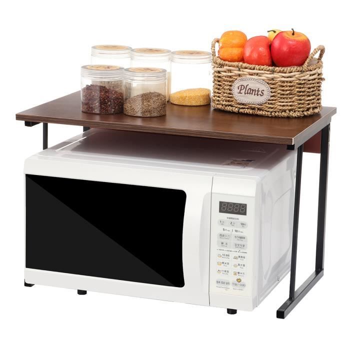 NEUFU Étagère À Four À Micro-ondes En Acier Inoxydable Étagère À Four À Micro-ondes Support Ustensiles De Cuisine Stockage Marron