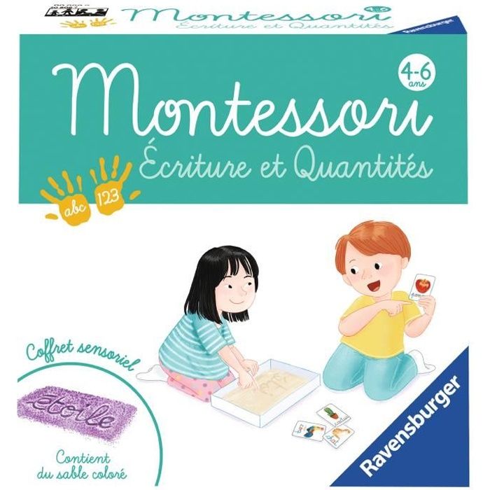 MONTESSORI - Ecriture et quantités - Coffret sensoriel - Apprentissage de l'écriture et des quantités - Ravensburger - Dès 4 ans