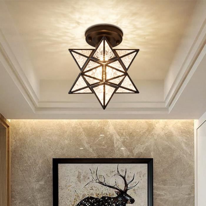 LED Plafonnier moderne, Lampe de plafond à surface en forme de étoile pour Salon, Chambre à coucher, Escalier, Couloir - B - NOIR