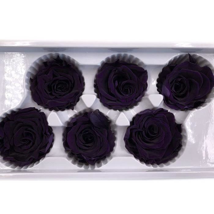 Éternelle Vie Rose- Blanc Immortelle Fleur Rose tête Valentin-Violet Foncé#1258