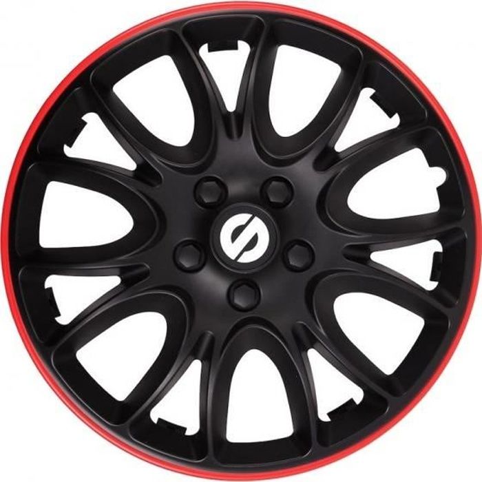 Sparco Enjoliveurs Veneto 14 pouces ABS noir / rouge lot de 4