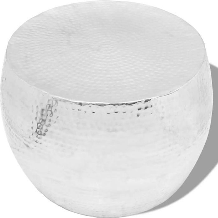 vidaXL Table basse ronde Aluminium Argent