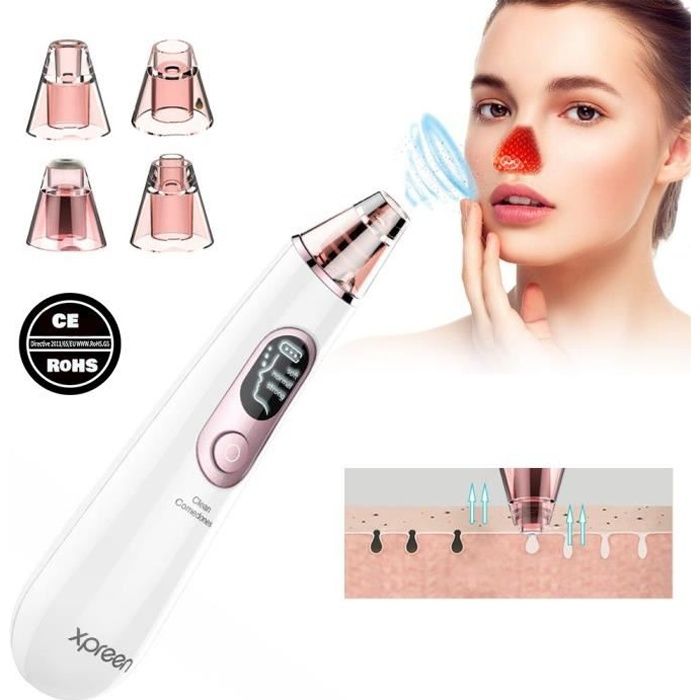 Aspirateur de Point Noirs, Xpreen Extracteur de Comédons Nettoyant de Pores Rechargeable Appareil de Beauté du Visage Avec écran LED