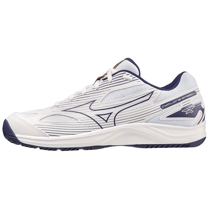 chaussures de volley-ball mizuno cyclone speed 4 pour hommes, blanches, taille 42