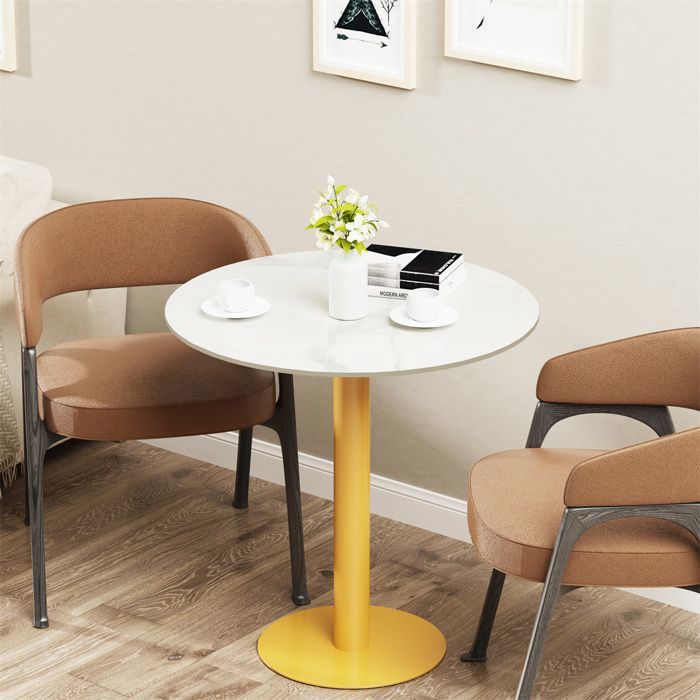 Beautissu Table de Bar Ronde 60 cm Emma - Table de bistrot pour Cuisine ou Exterieur Jardin