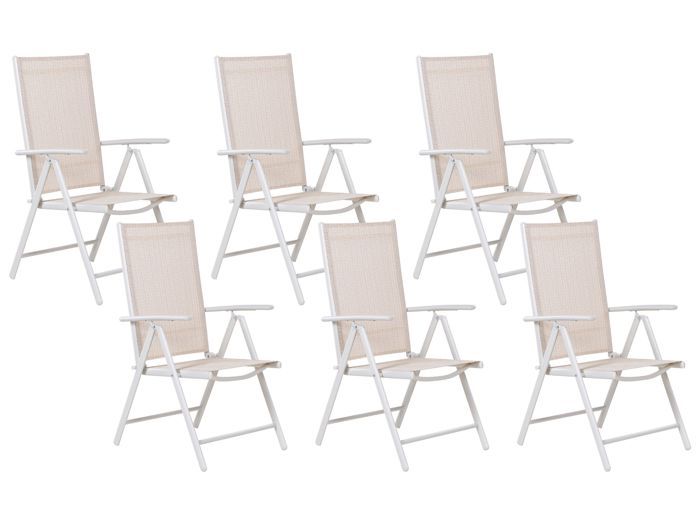 Lot de 6 chaises de jardin beiges CATANIA Lot de 6 chaises de jardin beiges CATANIA