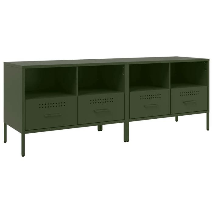 Ensemble de Meubles TV 2 pcs - vert olive 68x39x505 cm acier laminé à froid 843051