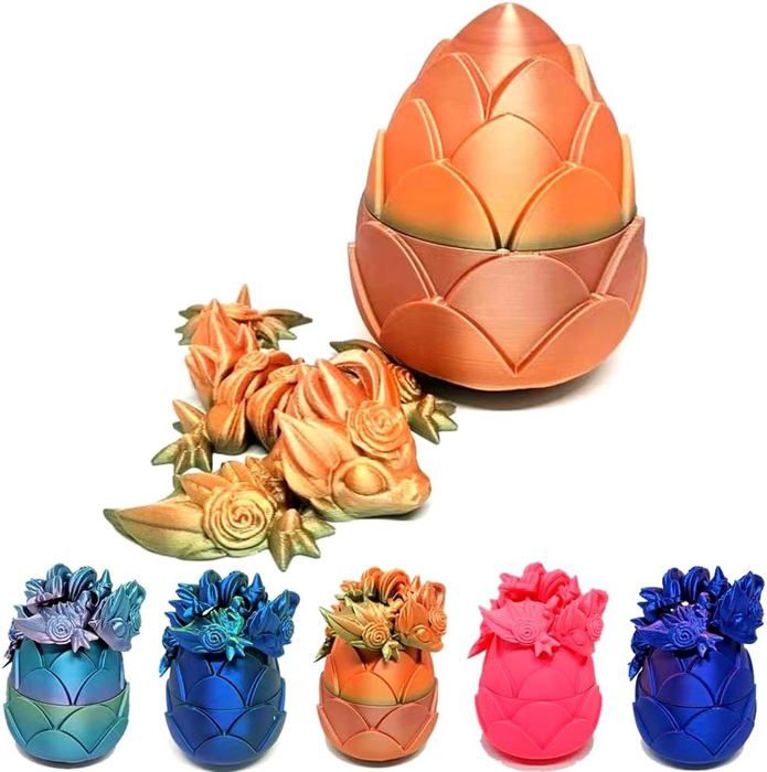 Œuf De Dragon Imprimé 3D Avec Dragon Mobile - Décoration Intérieure, Figurine Réaliste, Idée Cadeau