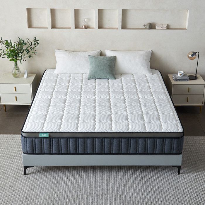 SZSL Matelas Hybride 160x200 Épais 26cm Ressorts Ensachés et à Mémoire de Forme H3 Moyenne Ferme Confort