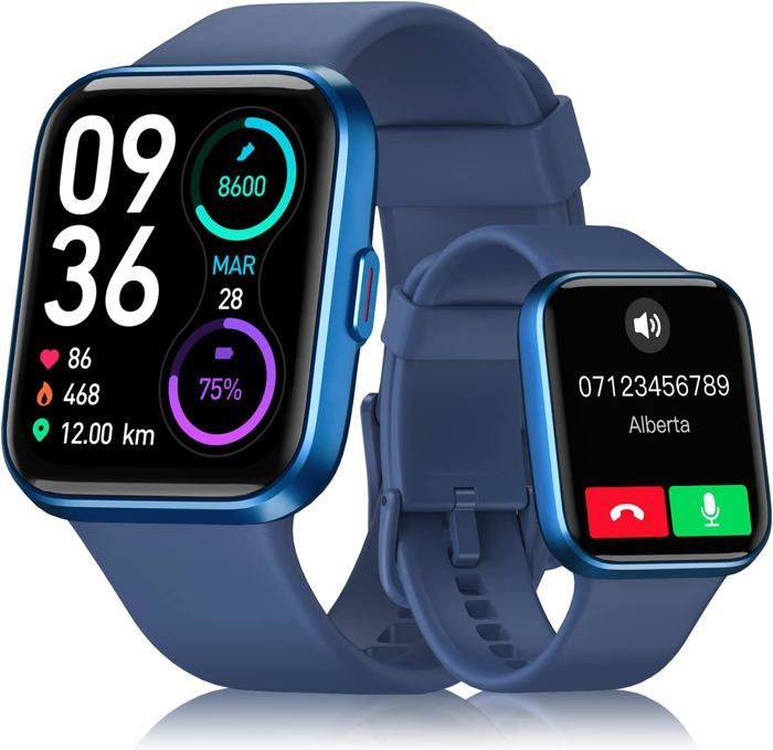 Montre Connectée Homme Femme avec Appels Bluetooth Assistant Vocal Alexa Intégré 1 7 Smartwatch avec Fréquence Cardiaque/SpO2