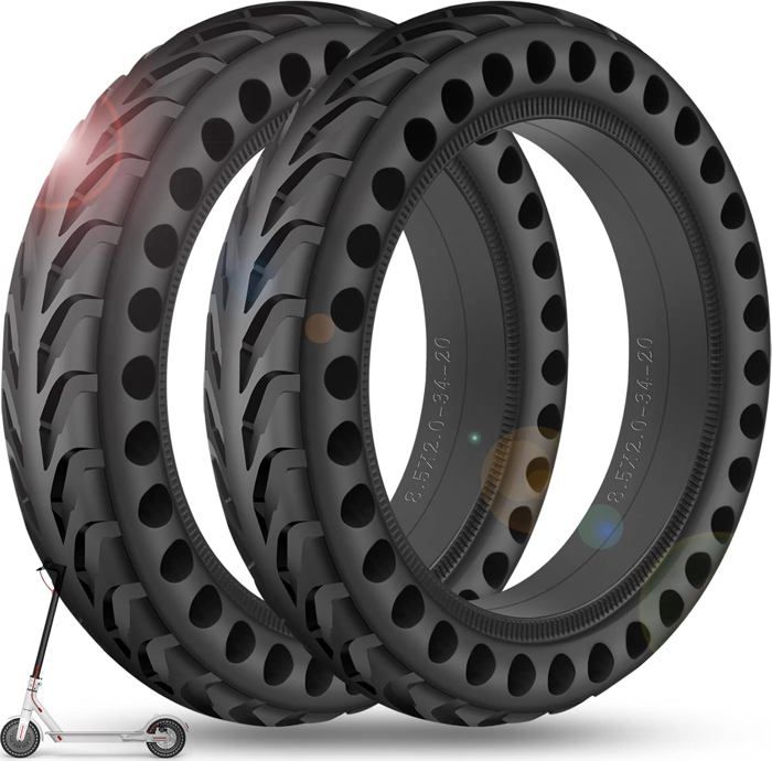 Pneus Pleins Increvables 8.5x250/75-6.1 Pour Trottinette électrique - Lot De 2, Taille 85 Pouces