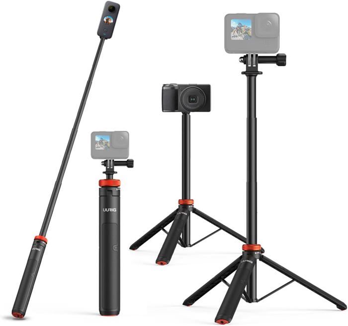 Camera Perch Perche à Selfie Extensible pour GoPro Max Hero 10 9 8 7 6 5 4, DJI Osmo ...