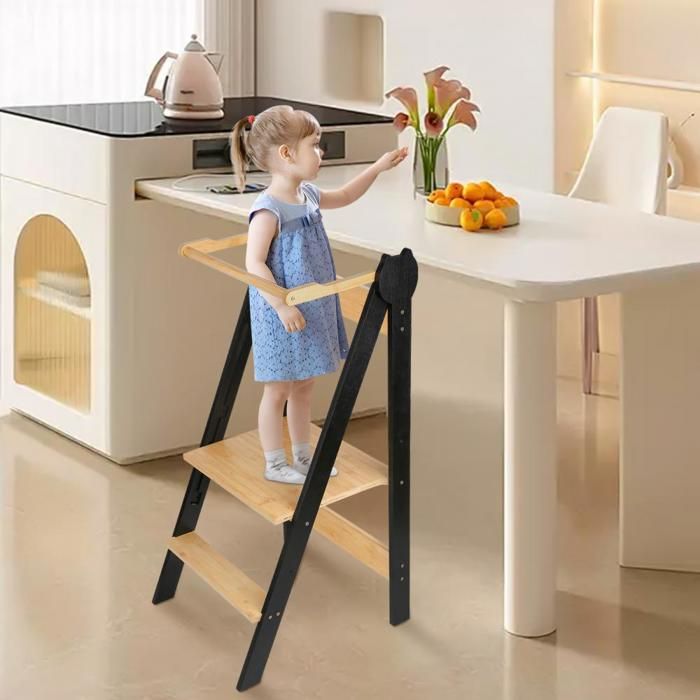 SUPFINE Tour dapprentissage pour Enfants Montessori Pliable Tour dObservation à partir de 1 an Multifonctionnelle Réglable