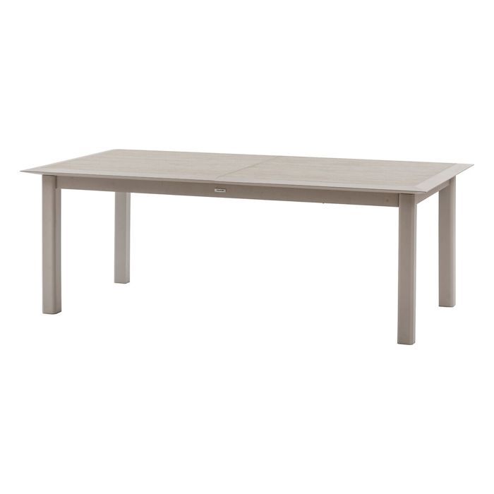 Table de jardin extensible en aluminium effet bois 12 places ALLURE Grège et avoine - vue 2