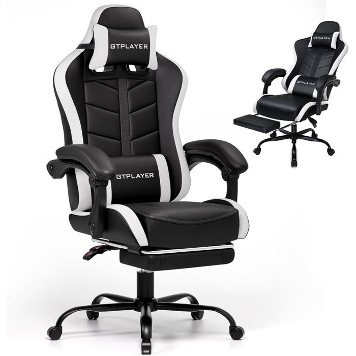 Fauteuil Gaming Chaise Gaming Ergonomique Avec Repose Pieds Appui Tête Réglable Support Lombaire