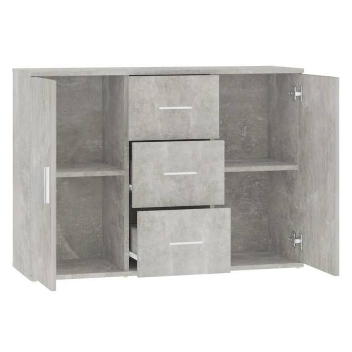 Promotion mai * Buffet bahut - Armoire de rangement - Gris béton 91x29 5x65 cm EU3370823346