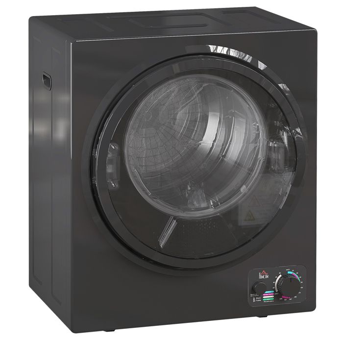 Sèche-linge à évacuation - HOMCOM - 850 W capacité 25 Kg 4 modes de séchage - cuve en acier inoxydable - 49x405x60cm - noir - Hom