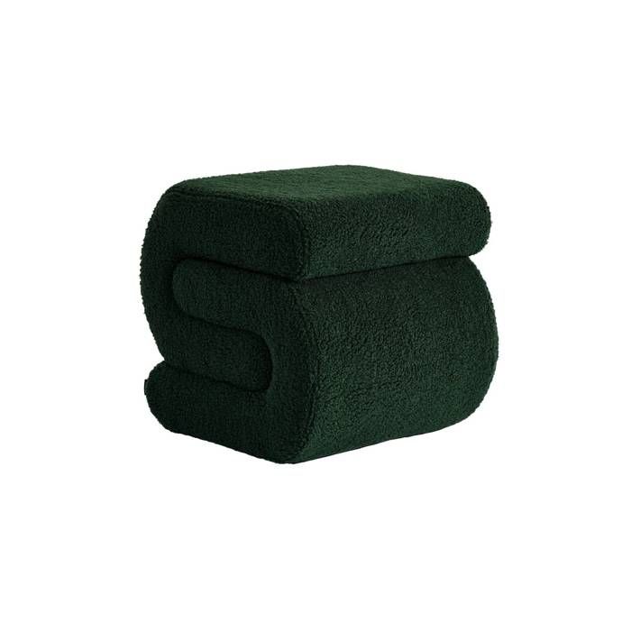 Tabouret / pouf design revêtement bouclette vert 1 place L 43 x P 47 x H 45cm - Sasha Tabouret / pouf design revêtement bouclette vert 1 place L 43 x P 47 x H 45cm - Sasha