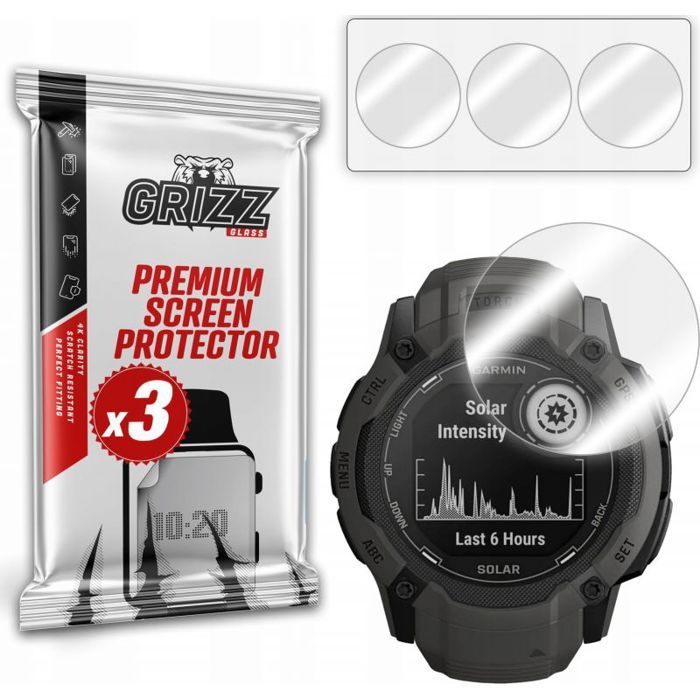 Film de protection montre connectee Grizzglass Hydrofilm pour Garmin Instinct 2X 50 mm