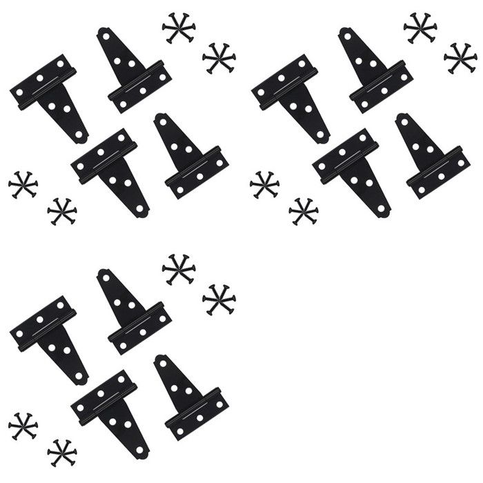 5 Paires De Charnières En T BZP – 38.1 Cm, Acier Zingué Anti-rouille, Onestopdiy