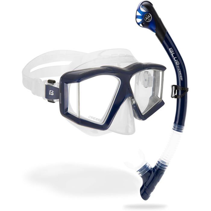 Masque Et Tuba De Plongée Cressi Horizon + Scilla | 4 Verres Trempés Séparés | Tuba Dry | Unisexe Adulte