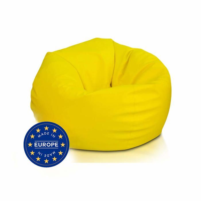 Sakwa M Pouf rembourré avec double fermeture éclair anti-perte 90 x 50 cm Jaune Citron E18 Ecopuf
