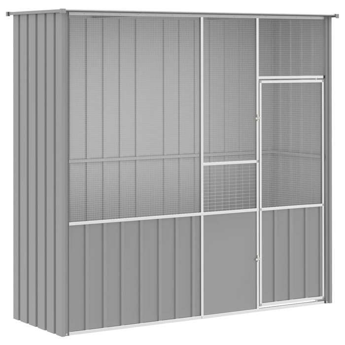 SALE dhiver Cage/Enclos à oiseaux - UU - Grande Volière - gris 215x78x200 cm acier galvanisé CC655