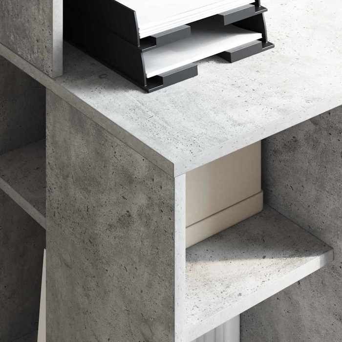 Bureau moderne en bois d'ingénierie - WIENS - Gris béton - 90x48x101,5 ...
