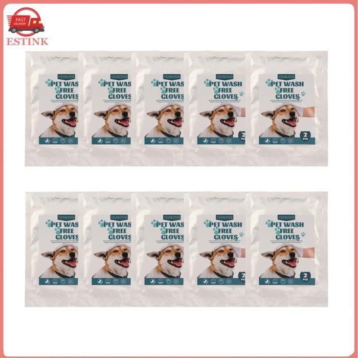 Meilleurs prix pour ESTINK Gants de nettoyage pour animaux de compagnie Lot de 10 Lingettes de Toilettage pour Animaux de Compagnie animalerie carde